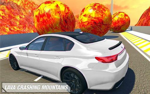 Wall Of Lava Volcano Cars 3D - Gameplay image of android game