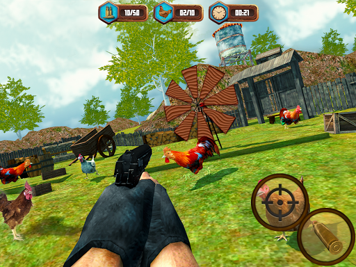 Bird Hunting Chicken Shooting Aim Wild Hen Hunt - Gameplay image of android game