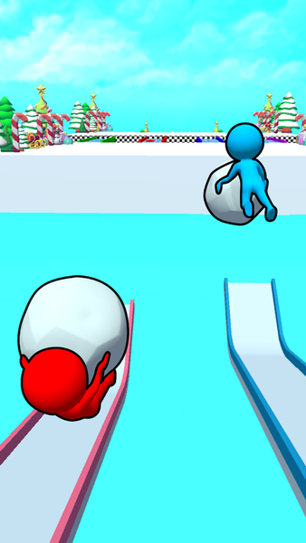 Snow Roll 3D - Fun Race - Gameplay image of android game