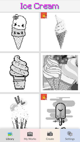 Ice Cream - Pixel Art - Gameplay image of android game