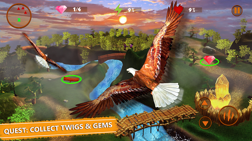Life of Golden Eagle: Falcon Wildlife Simulation - Gameplay image of android game