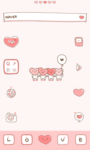love pink dodol launcher theme - Image screenshot of android app