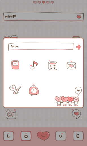 love pink dodol launcher theme - Image screenshot of android app