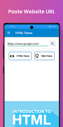 HTML View & Source Code Viewer - Image screenshot of android app