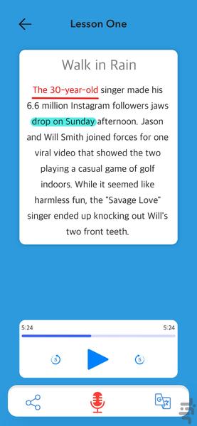 آموزش زبان انگلیسی شنیداری و گفتاری - Image screenshot of android app