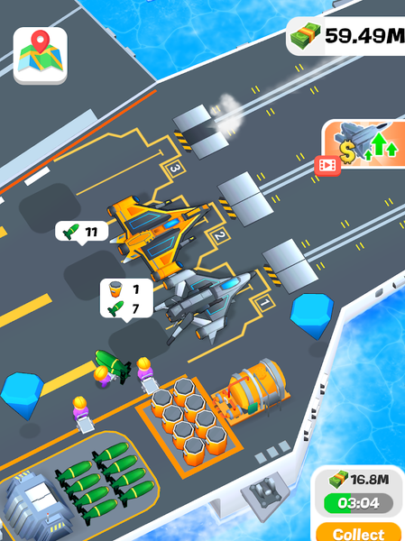 Idle Aircraft Carrier - Gameplay image of android game