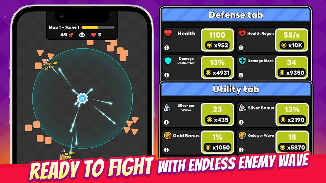 Idle Cannon: Tower TD Geometry - عکس بازی موبایلی اندروید