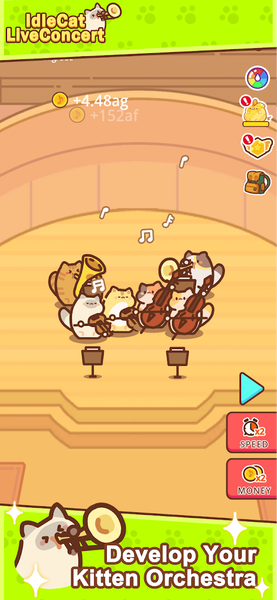 Idle Cat Live Concert - Gameplay image of android game