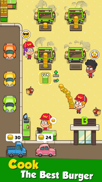 Idle Burger Tycoon-Burger shop - عکس بازی موبایلی اندروید