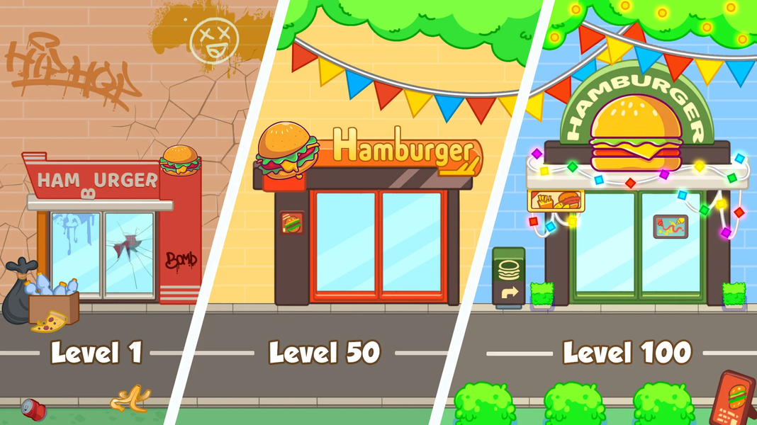 Idle Burger Tycoon-Burger shop - عکس بازی موبایلی اندروید
