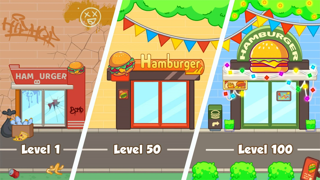 Idle Burger Tycoon-Burger shop - عکس بازی موبایلی اندروید