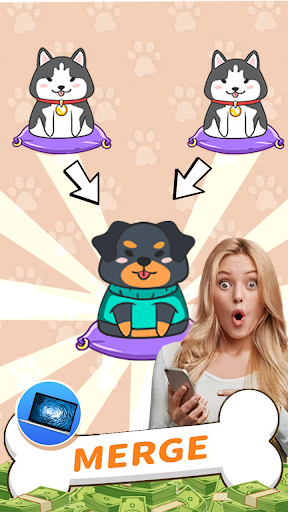 Idle Puppy - Collect rewards online - Gameplay image of android game