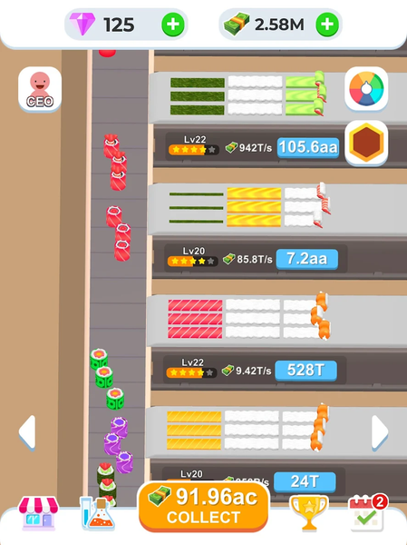 Idle Sushi Factory - عکس بازی موبایلی اندروید