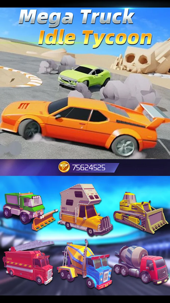 Mega Truck Idle Tycoon - Gameplay image of android game