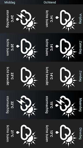 Weather for the Netherlands - Image screenshot of android app