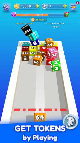 Crypto 2048 Cube Get Token NFT - Gameplay image of android game