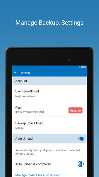 IDrive Photo Backup - Image screenshot of android app