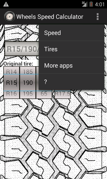 Wheels Speed Calculator - Image screenshot of android app