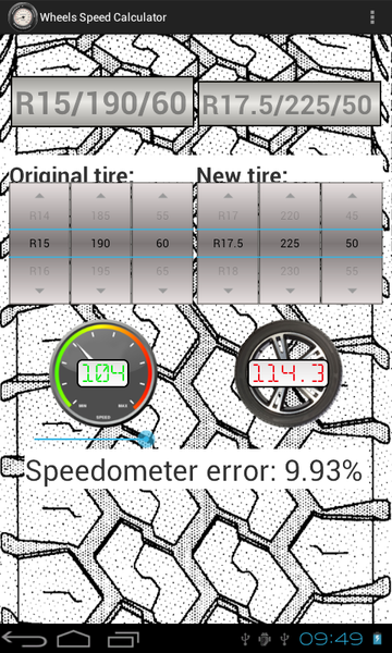 Wheels Speed Calculator - عکس برنامه موبایلی اندروید