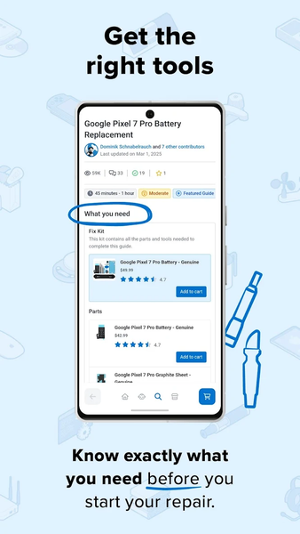 iFixit - عکس برنامه موبایلی اندروید