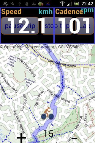 IpBike ANT+™ Bike Computer - Image screenshot of android app