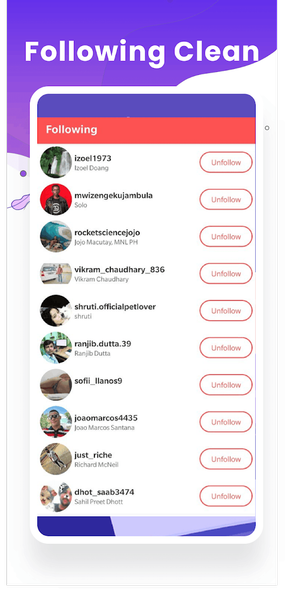 Followers Cleaner Pro - Image screenshot of android app