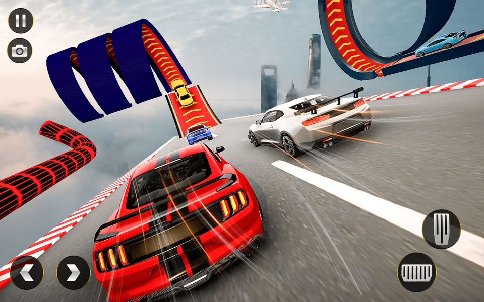 Mega Ramp - Crazy Car Stunts - Gameplay image of android game