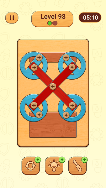 Wood Nuts & Bolts, Screw - Gameplay image of android game