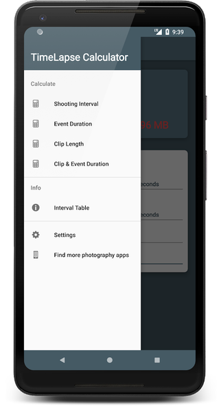 Timelapse Calculator - عکس برنامه موبایلی اندروید