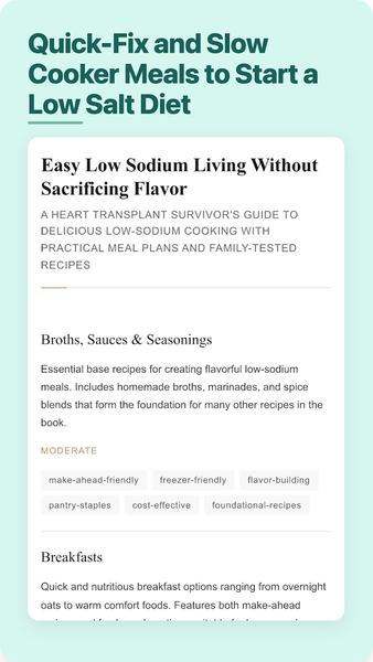 Easy Low Sodium Diet Cookbook - Image screenshot of android app