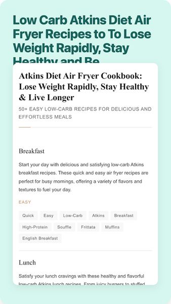 Atkins Air Fryer Recipes - عکس برنامه موبایلی اندروید