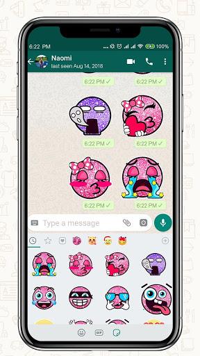 Glitter Emoji Stickers for Chatting (Add Stickers) - Image screenshot of android app