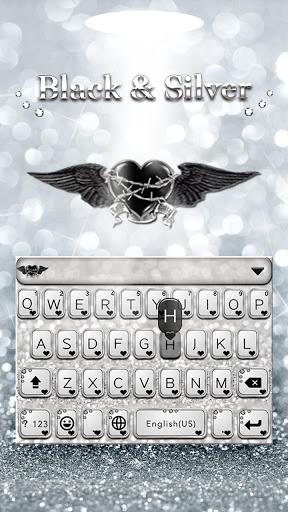 BlackandSliver Keyboard Theme - عکس برنامه موبایلی اندروید