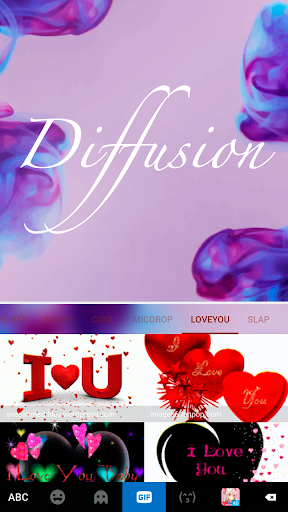 Diffusion Purple Keyboard Them - عکس برنامه موبایلی اندروید