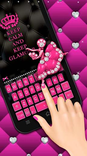 Pink Glamour girl Keyboard Theme - عکس برنامه موبایلی اندروید