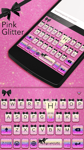 Pink Glitter Emoji Keyboard - Image screenshot of android app