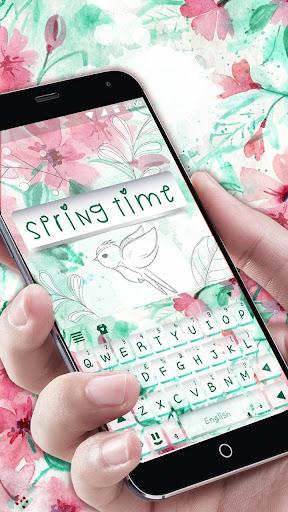 Springtime Flowers Keyboard Theme - عکس برنامه موبایلی اندروید