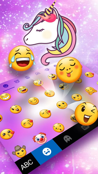 Adorable Galaxy Unicorn Keyboard Theme - عکس برنامه موبایلی اندروید