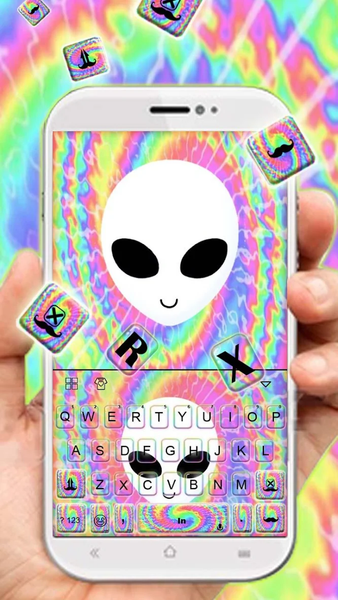 Alien Tie Dye Keyboard Theme - Image screenshot of android app