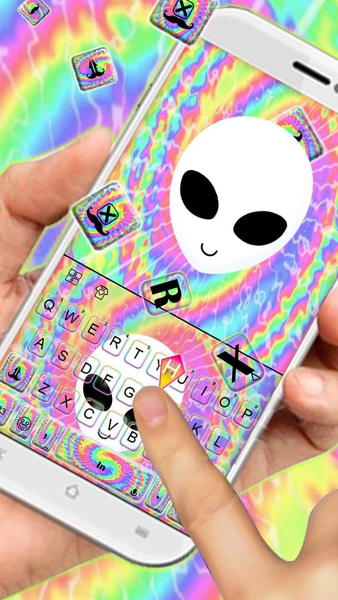 Alien Tie Dye Keyboard Theme - عکس برنامه موبایلی اندروید