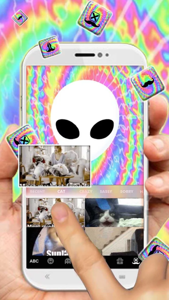 Alien Tie Dye Keyboard Theme - عکس برنامه موبایلی اندروید