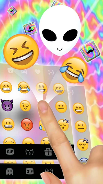 Alien Tie Dye Keyboard Theme - عکس برنامه موبایلی اندروید