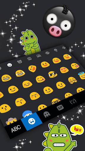 All Black SMS Keyboard Theme - Image screenshot of android app