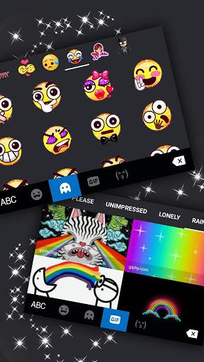 All Black SMS Keyboard Theme - Image screenshot of android app