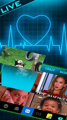 Animated Neon Heart Keyboard Theme - Image screenshot of android app