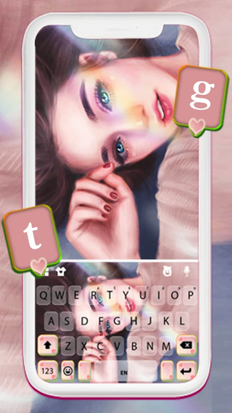 Beautiful Girl CGI Keyboard Ba - Image screenshot of android app
