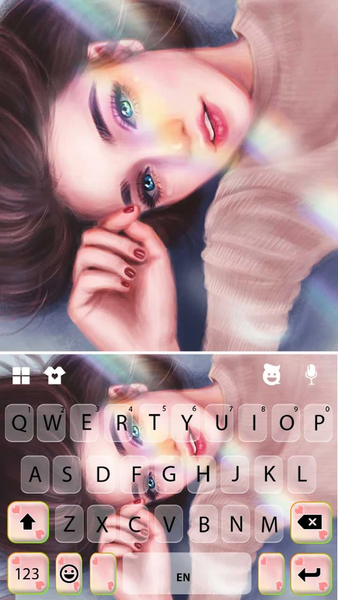 Beautiful Girl CGI Keyboard Ba - عکس برنامه موبایلی اندروید