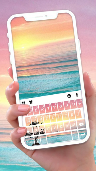 Beautiful Sunset Beach Keyboard Theme - Image screenshot of android app
