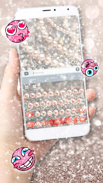Beautiful Pearl Keyboard Theme - Image screenshot of android app