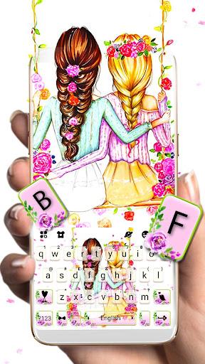 Best Friends Floral Keyboard Theme - عکس برنامه موبایلی اندروید